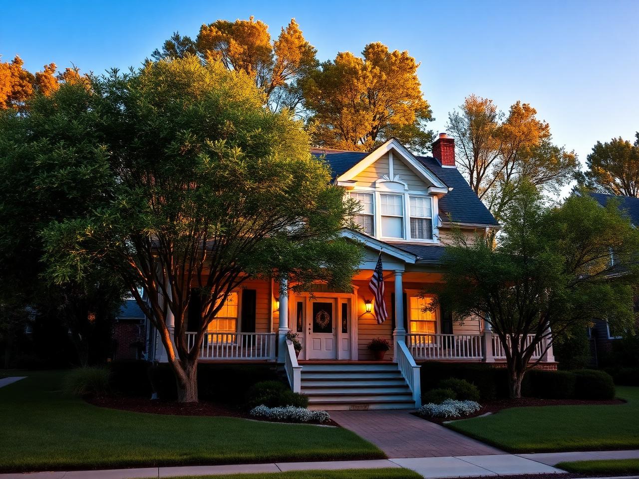 A classic West Michigan home at golden hour